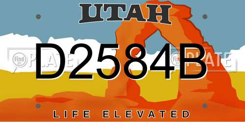 D2584B Utah License Plate