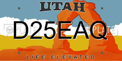 D25EAQ Utah License Plate