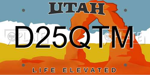 D25QTM Utah License Plate