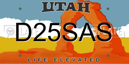 D25SAS Utah License Plate
