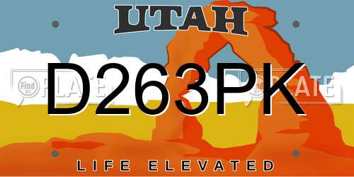 D263PK Utah License Plate