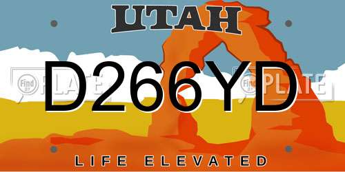 D266YD Utah License Plate