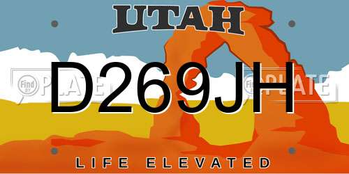 D269JH Utah License Plate