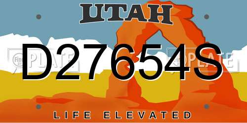 D27654S Utah License Plate