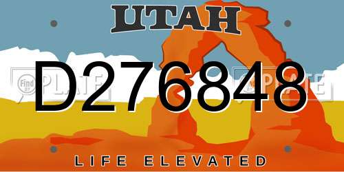 D276848 Utah License Plate