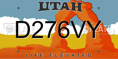 D276VY Utah License Plate