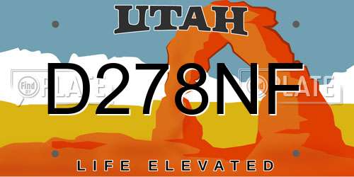 D278NF Utah License Plate