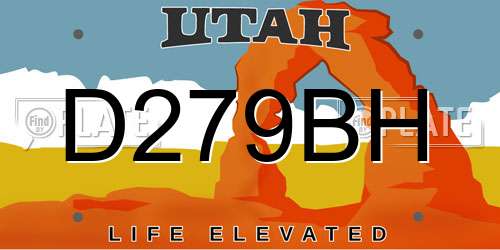 D279BH Utah License Plate