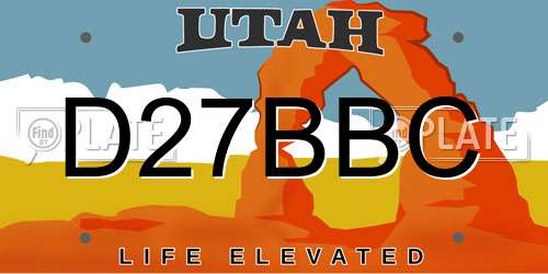 D27BBC Utah License Plate