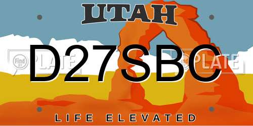 D27SBC Utah License Plate