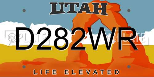 D282WR Utah License Plate