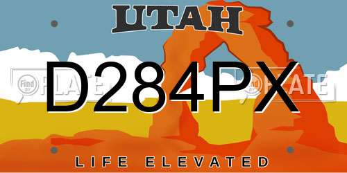D284PX Utah License Plate