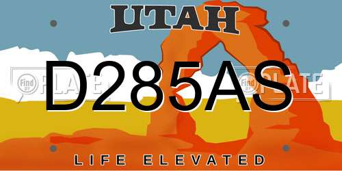 D285AS Utah License Plate