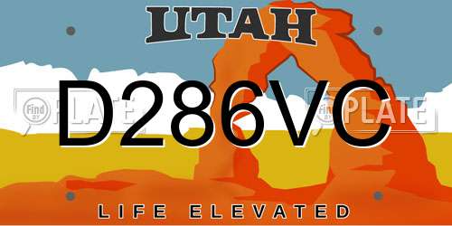 D286VC Utah License Plate