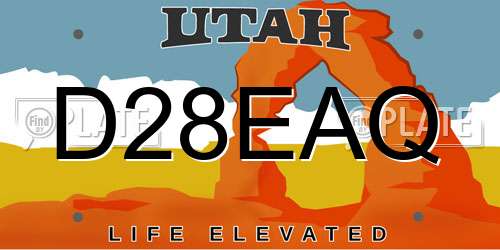 D28EAQ Utah License Plate