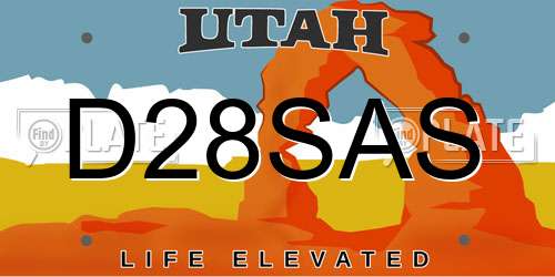 D28SAS Utah License Plate