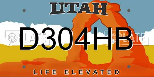 D304HB Utah License Plate