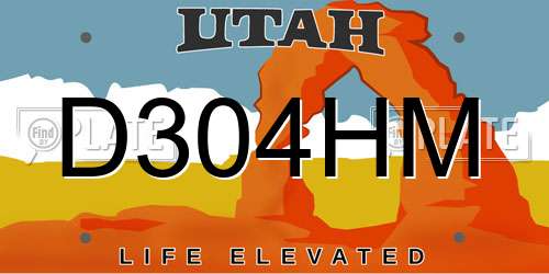 D304HM Utah License Plate