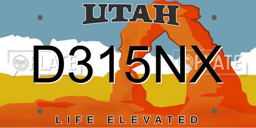 D315NX Utah License Plate