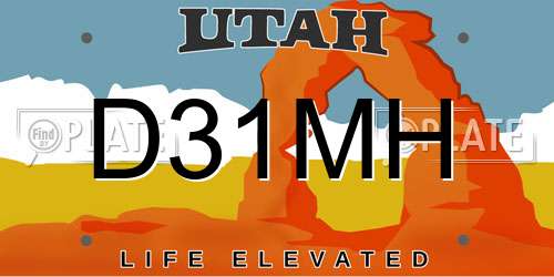 D31MH Utah License Plate