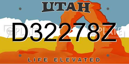 D32278Z Utah License Plate