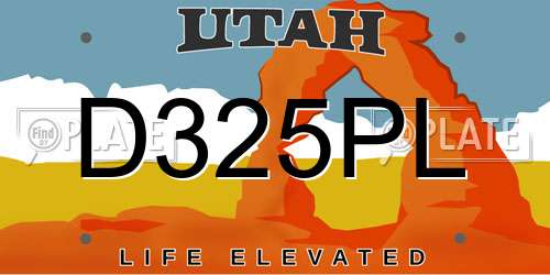 D325PL Utah License Plate
