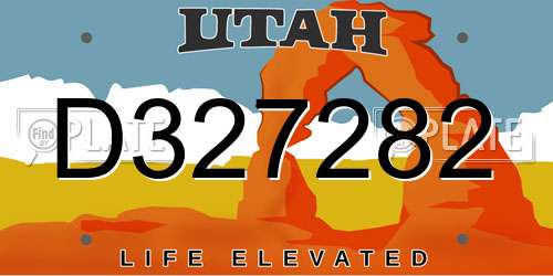D327282 Utah License Plate