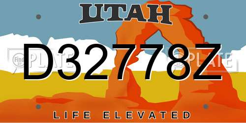 D32778Z Utah License Plate