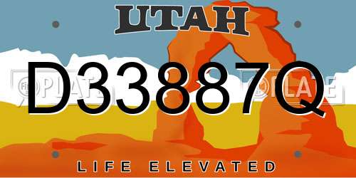 D33887Q Utah License Plate