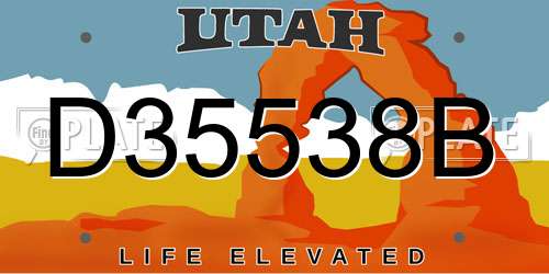 D35538B Utah License Plate