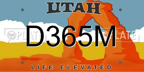 D365M Utah License Plate