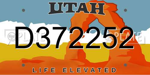 D372252 Utah License Plate