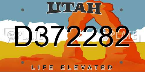 D372282 Utah License Plate
