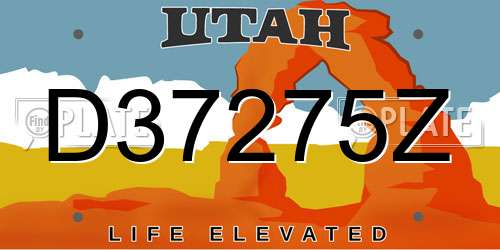 D37275Z Utah License Plate