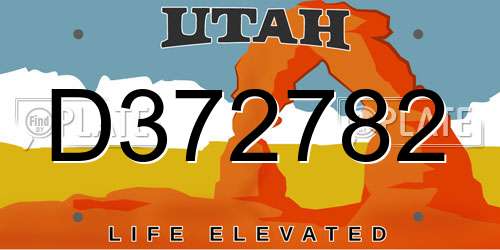 D372782 Utah License Plate