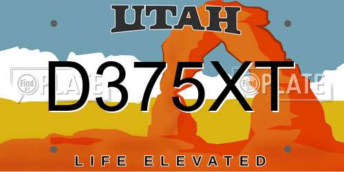 D375XT Utah License Plate
