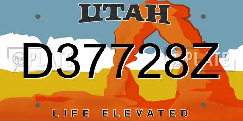 D37728Z Utah License Plate