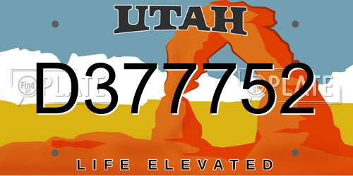 D377752 Utah License Plate