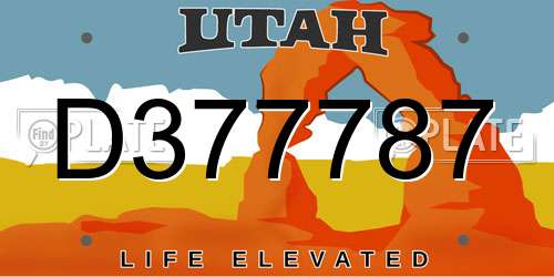 D377787 Utah License Plate