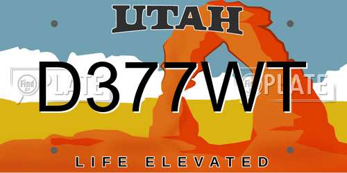 D377WT Utah License Plate