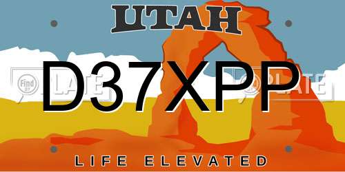 D37XPP Utah License Plate