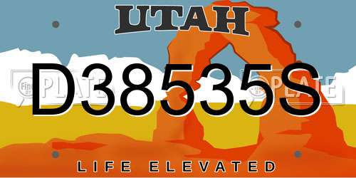 D38535S Utah License Plate