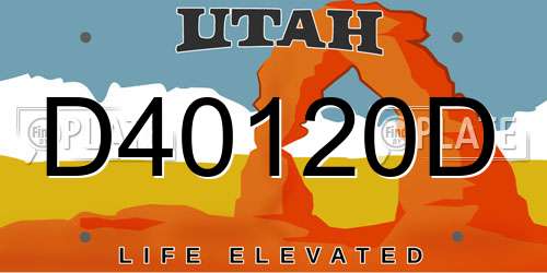 D40120D Utah License Plate