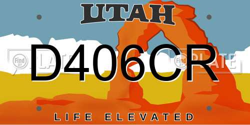 D406CR Utah License Plate