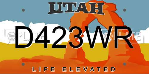 D423WR Utah License Plate