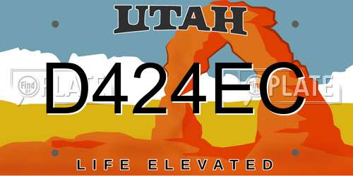D424EC Utah License Plate