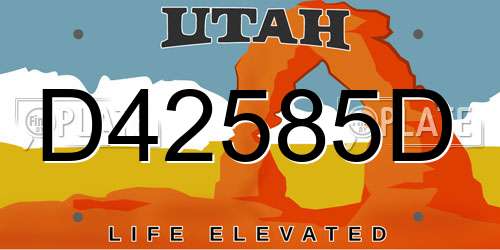 D42585D Utah License Plate