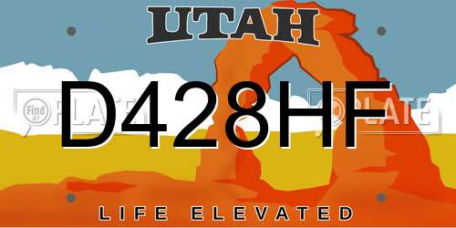 D428HF Utah License Plate
