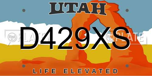 D429XS Utah License Plate