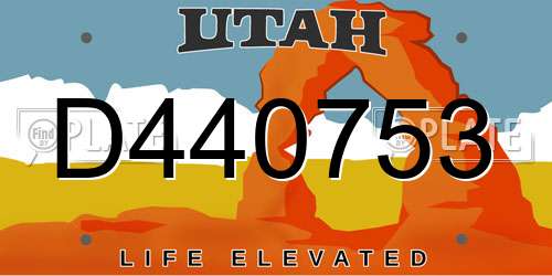 D440753 Utah License Plate